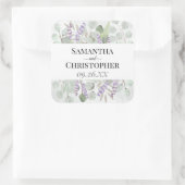 Eucalyptus & Lavender Elegant Waterverf Wedding Vierkante Sticker (Tas)