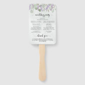Eucalyptus & Lavender Elegant Wedding Program Handwaaier (Achterkant)