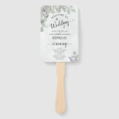 Eucalyptus & Lavender Elegant Wedding Program Handwaaier (Voorkant)