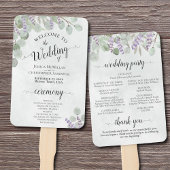 Eucalyptus & Lavender Elegant Wedding Program Handwaaier