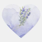 Eucalyptus Lavender Floral Hart Sticker (Voorkant)