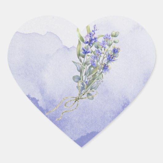 Eucalyptus Lavender Floral Hart Sticker (Voorkant)