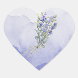 Eucalyptus Lavender Floral Hart Sticker