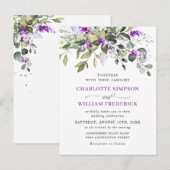 Eucalyptus Lavender Floral Wedding Kaart (Voorkant / Achterkant)