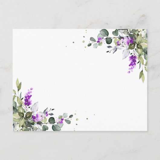 Eucalyptus Lavender Floral Wedding Kaart (Achterkant)