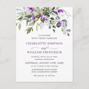Eucalyptus Lavender Floral Wedding Kaart