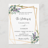 Eucalyptus lavender florale geometrische bruiloft briefkaart (Voorkant)