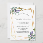 Eucalyptus lavender florale geometrische verjaarda kaart (Voorkant)