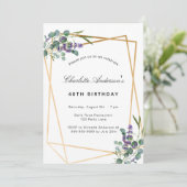 Eucalyptus lavender florale geometrische verjaarda kaart (Staand voorkant)