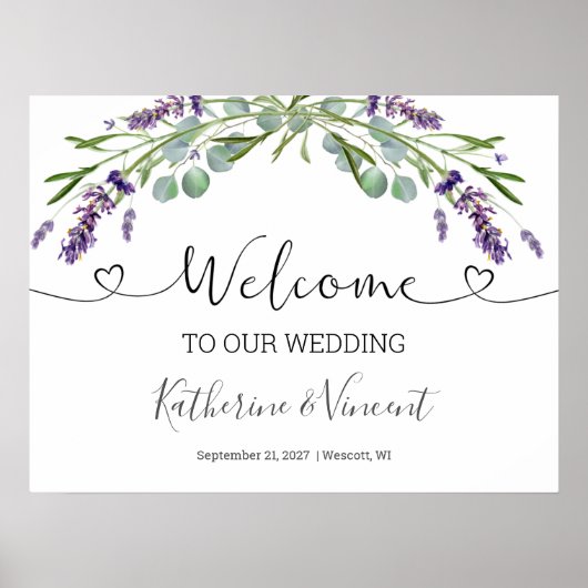 Eucalyptus Lavender Flowers Weddenschap Poster (Voorkant)