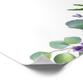 Eucalyptus Lavender Flowers Weddenschap Welkomstte Poster (Hoek)