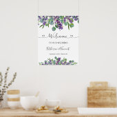 Eucalyptus Lavender Flowers Weddenschap Welkomstte Poster (Keuken)