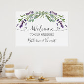 Eucalyptus Lavender Flowers Weddenschap Welkomstte Poster (Keuken)
