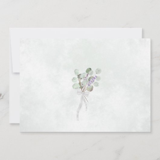 Eucalyptus & Lavender Foto en agenda bruiloft Save The Date (Achterkant)