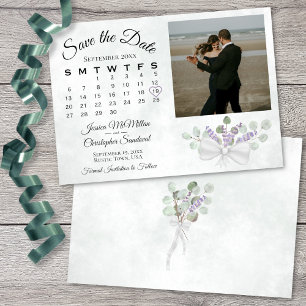 Eucalyptus & Lavender Foto en agenda bruiloft Save The Date