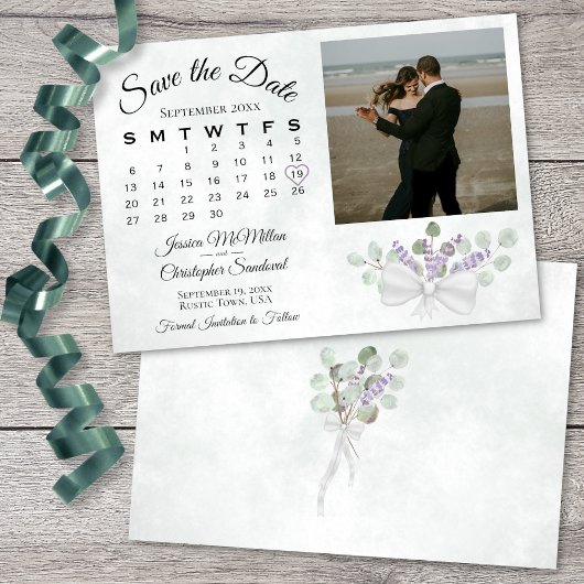 Eucalyptus & Lavender Foto en agenda bruiloft Save The Date