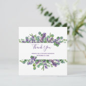Eucalyptus Lavender Greener Weddenschap Hartelijk  Bedankkaart (Staand voorkant)