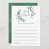 Eucalyptus Lavender Greenery Baby shower Adviseur Advieskaart (Voorkant / Achterkant)