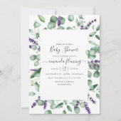 Eucalyptus Lavender Greenery Baby shower Kaart (Voorkant)