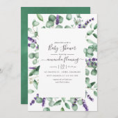 Eucalyptus Lavender Greenery Baby shower Kaart (Voorkant / Achterkant)
