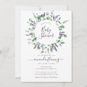 Eucalyptus Lavender Greenery Baby shower Kaart (Voorkant)