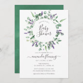 Eucalyptus Lavender Greenery Baby shower Kaart (Voorkant / Achterkant)
