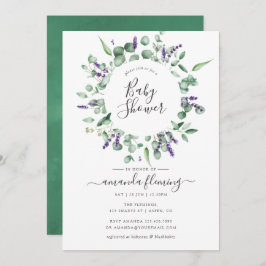Eucalyptus Lavender Greenery Baby shower Kaart