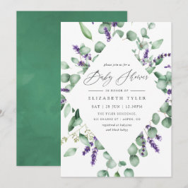 Eucalyptus Lavender Greenery Baby shower Kaart