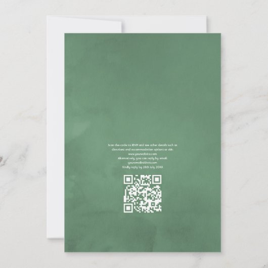 Eucalyptus Lavender Greenery QR Code RSVP Weddensc Kaart (Achterkant)
