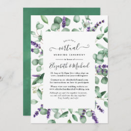 Eucalyptus Lavender Greenery Virtual Wedding Kaart