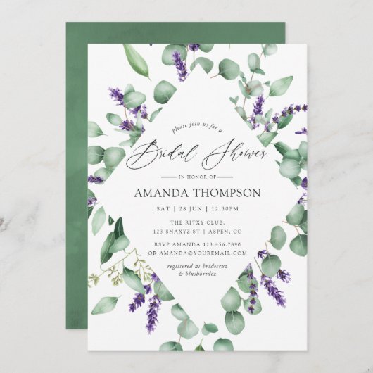 Eucalyptus Lavender Greenery Vrijgezellenfeest Kaart (Voorkant / Achterkant)