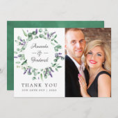 Eucalyptus Lavender Greenery Wedding Bedankkaart (Voorkant / Achterkant)