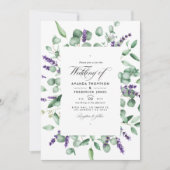 Eucalyptus Lavender Greenery Wedding Kaart (Voorkant)