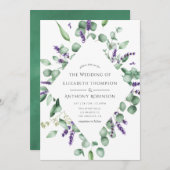 Eucalyptus Lavender Greenery Wedding Kaart (Voorkant / Achterkant)