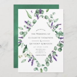 Eucalyptus Lavender Greenery Wedding Kaart