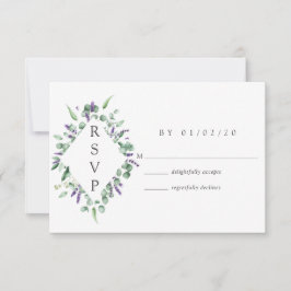 Eucalyptus Lavender Greenery Wedding RSVP Kaartje