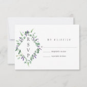 Eucalyptus Lavender Greenery Wedding RSVP Kaartje (Voorkant)