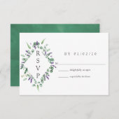Eucalyptus Lavender Greenery Wedding RSVP Kaartje (Voorkant / Achterkant)