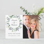 Eucalyptus Lavender Greenery Wedding Save The Date (Staand voorkant)