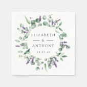Eucalyptus Lavender Greenery Wedding Servet (Voorkant)