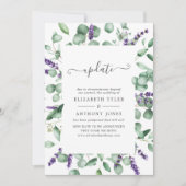 Eucalyptus Lavender Greenery Wedding Update Kaart (Voorkant)