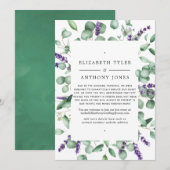 Eucalyptus Lavender Groene Uitnodiging voor Minder (Voorkant / Achterkant)