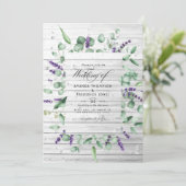 Eucalyptus Lavender Rustic Country Barn Wedding Kaart (Staand voorkant)