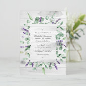 Eucalyptus Lavender Rustic Country QR Code Weddens Kaart (Staand voorkant)