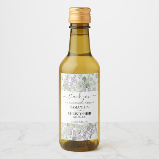 Eucalyptus Lavender Rustic Hartelijk dank voor het Wijn Etiket (Voorkant)