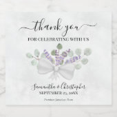 Eucalyptus & Lavender Rustic Weddenschap Bedankt Likeurfles Etiket (Enkel label)