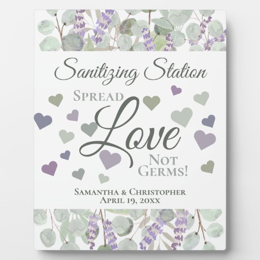 Eucalyptus & Lavender Sanitizing Station Weddensch Fotoplaat (Voorkant)