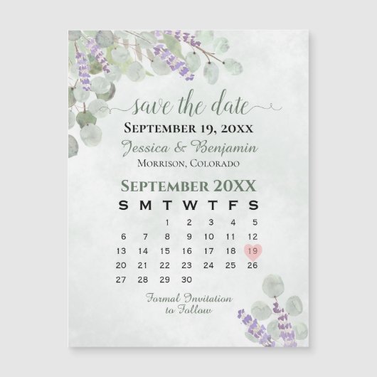 Eucalyptus Lavender sparen de Magnet van de Kalend (Voorkant)