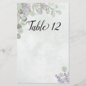 Eucalyptus & Lavender Table Seating Chart Blank (Voorkant)