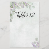 Eucalyptus & Lavender Table Seating Chart Blank (Achterkant)